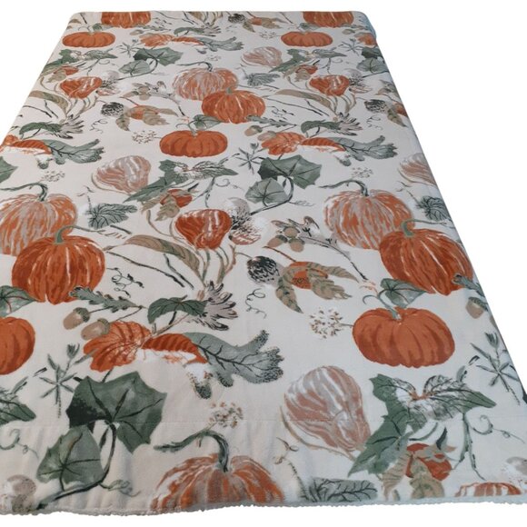 Threshold Pumpkin Fall Throw Blanket Soft Fleece 46"W x 60"L - Picture 1 of 4